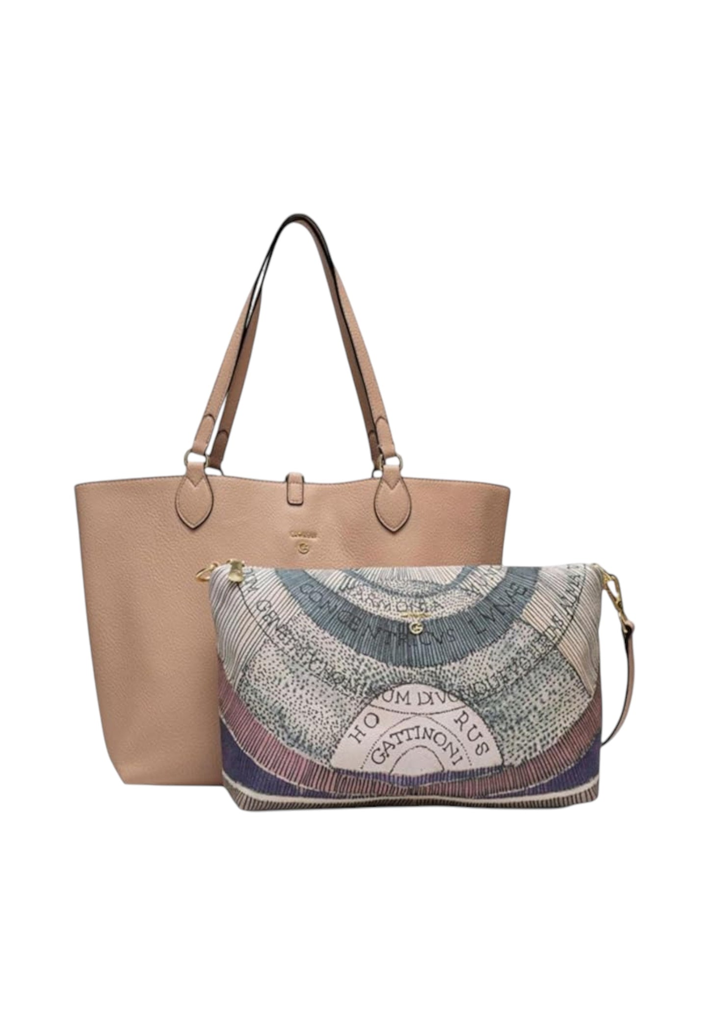 Borsa A Spalla Donna Gattinoni Large Doppio Manico Reversibile Con Pochette Estraibile Planetarium BIGP58170WVW