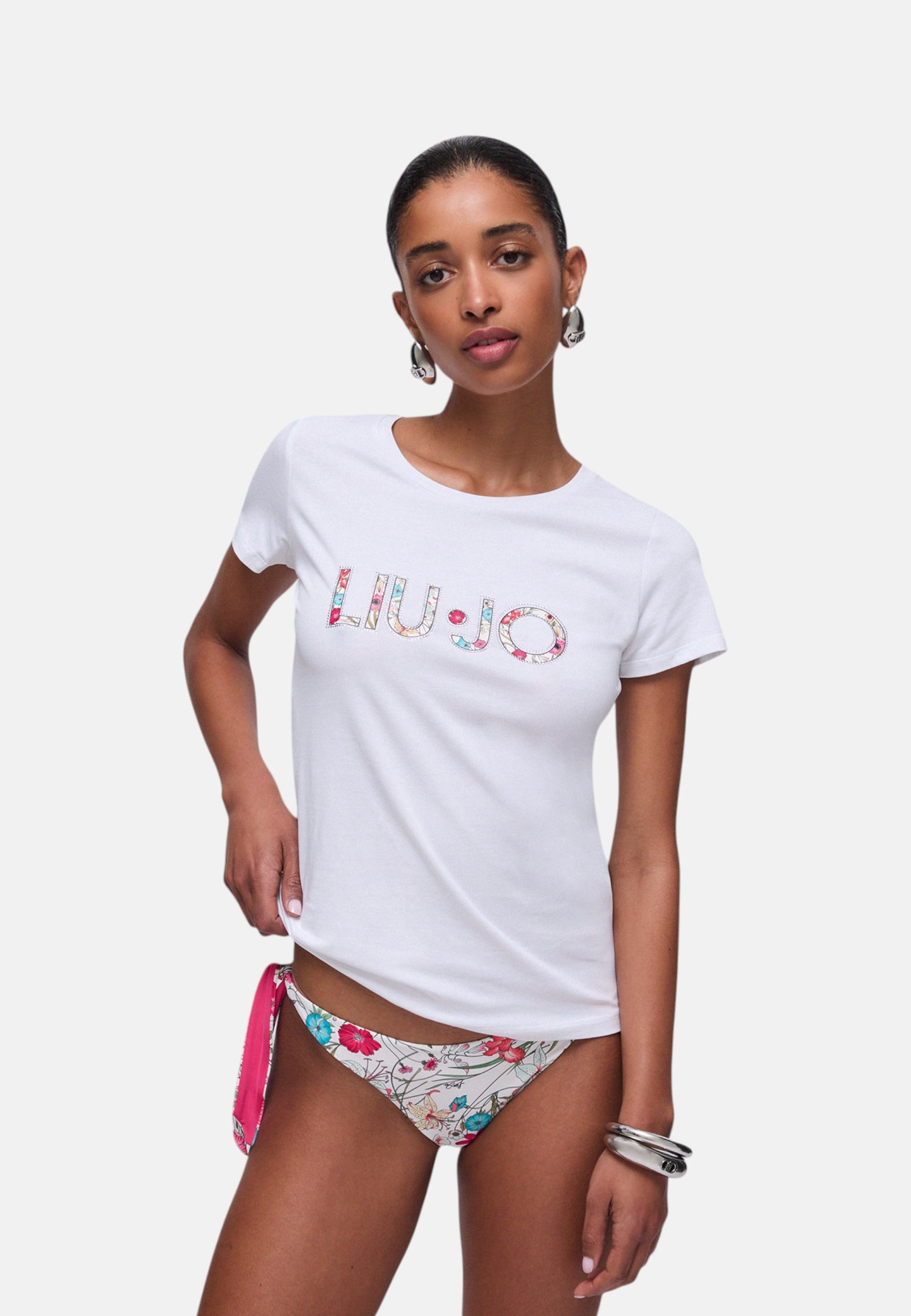 T-Shirt Manica Corta Donna Liu Jo Flowers Eco Line VA6169JS003