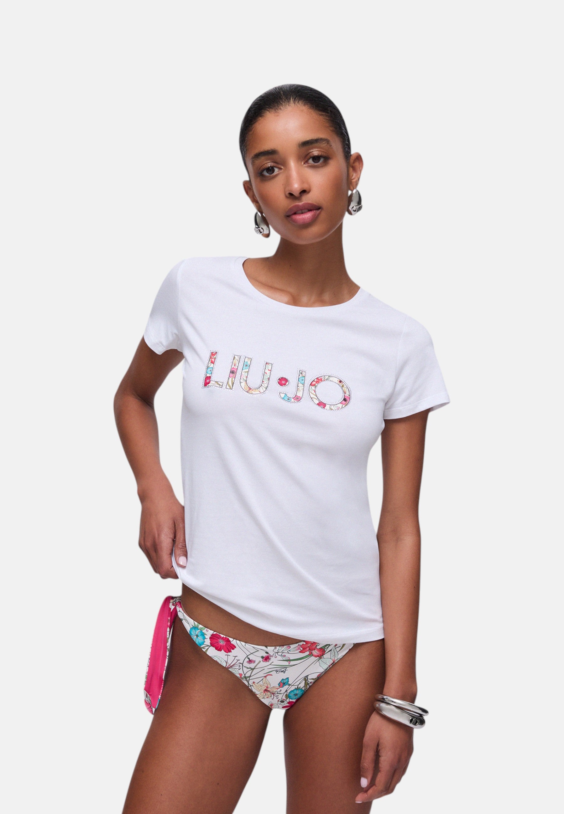 T-Shirt Manica Corta Donna Liu Jo Flowers Eco Line VA6169JS003