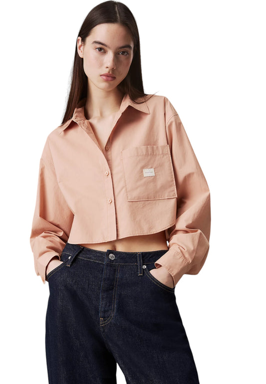 Camicia Manica lunga Donna Calvin klein Jeans  Woven Label Cropped