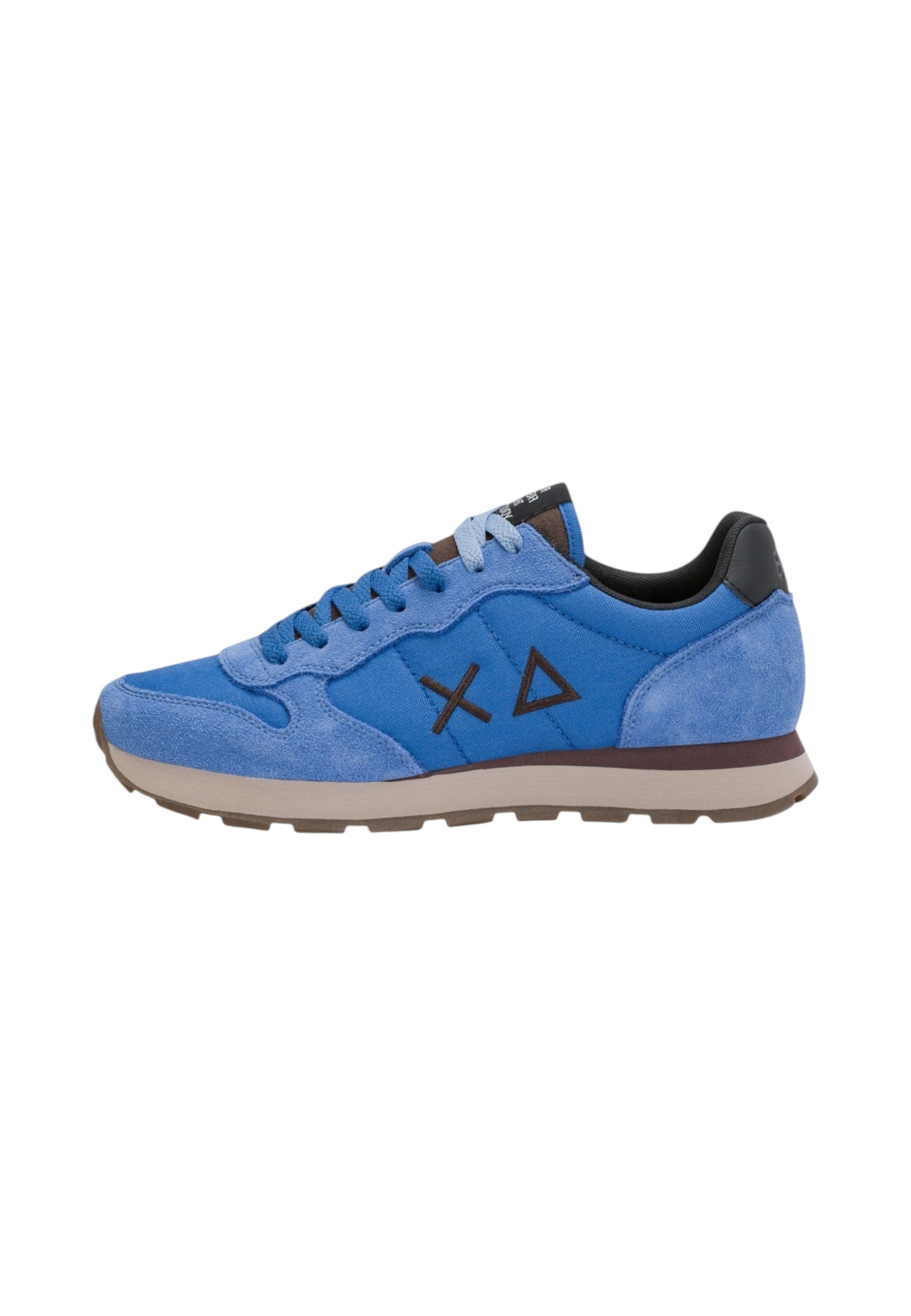 Sneakers Basse Uomo Sun68 Stile Running, Logo Ricamato, Nylon E Suede Tom Solid Z46101