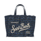 Borsa A Spalla Donna Mc2 Saint Barth Logo Sul Davanti, Doppi Manici, Bordo Sfrangiato, Il Logo Saint Barth Sul Davanti Colette Tweed N COL0050-SHINY