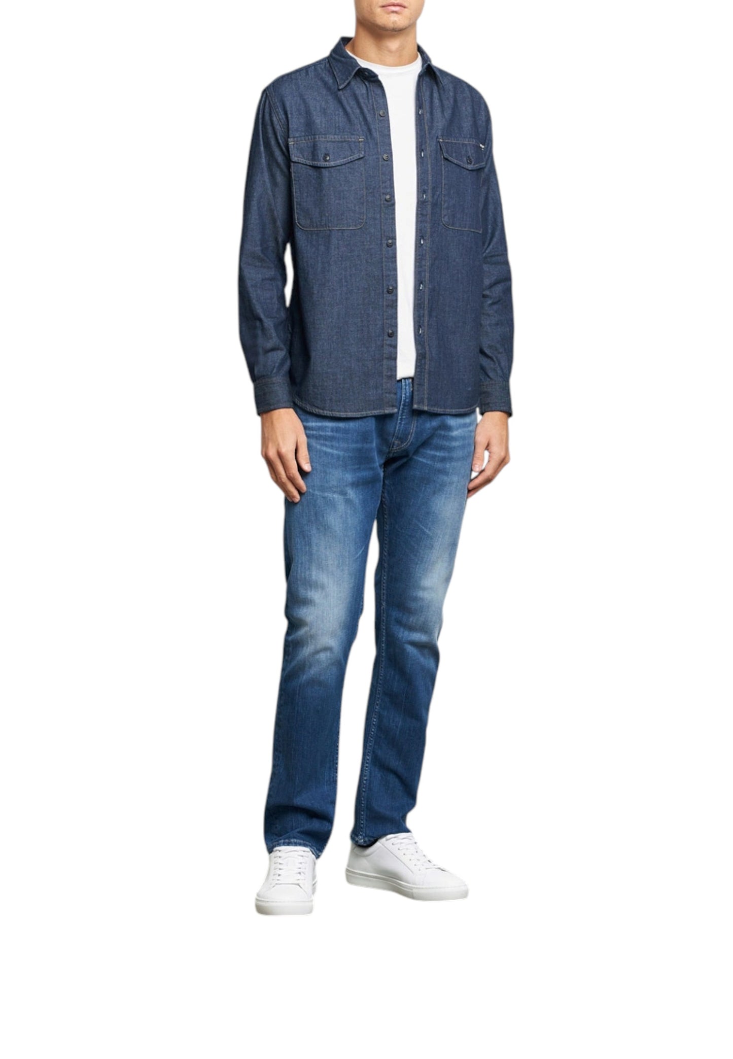 Camicia Manica lunga Uomo Replay In Denim Lavaggio Rinse  M4124 .000.860 B04