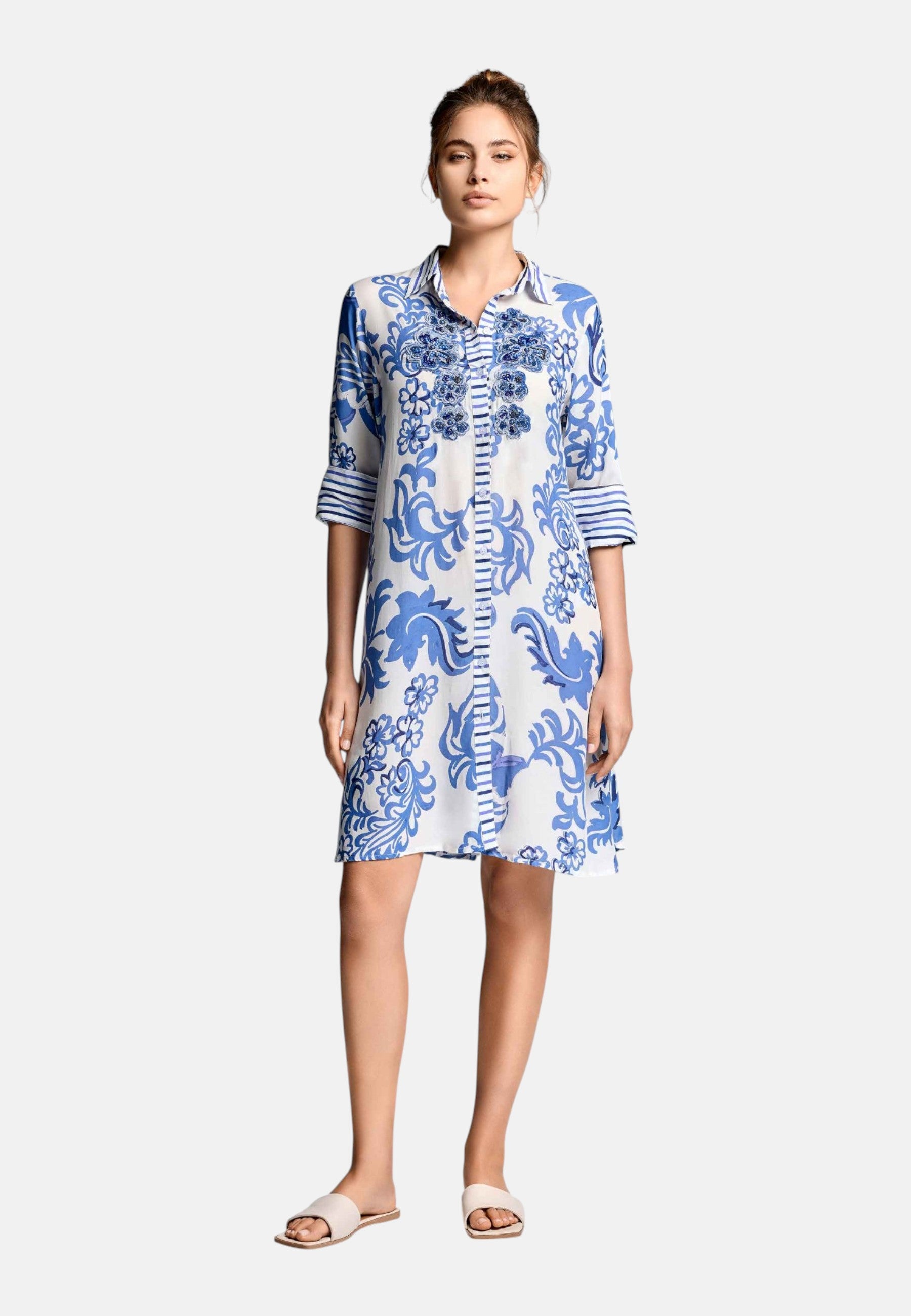 Vestito Midi Donna Iconique Chemiser Manica 3/4 Romina IC26-037