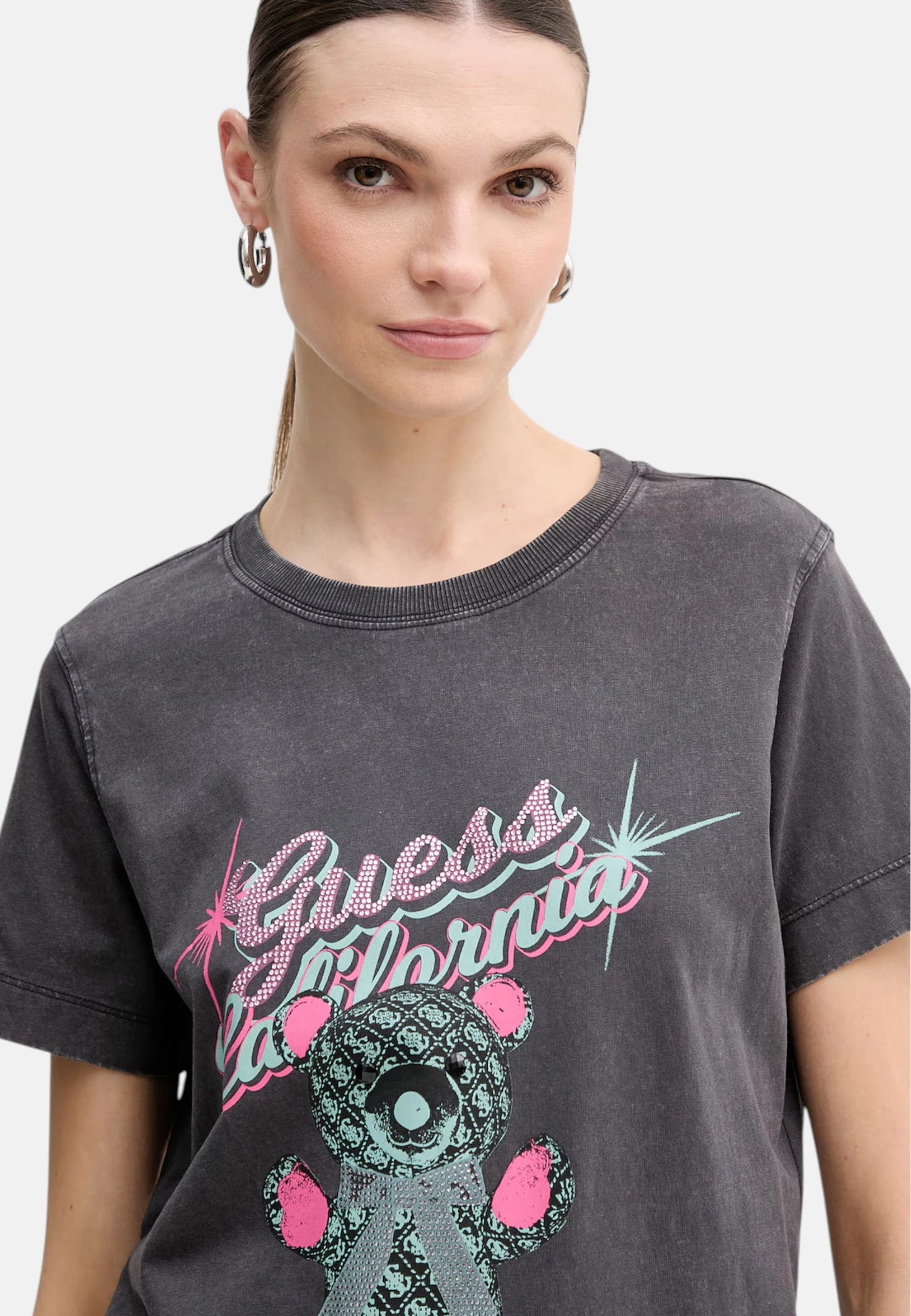 T-Shirt Manica Corta Donna Guess  Guess Bear W6RI38I3Z14