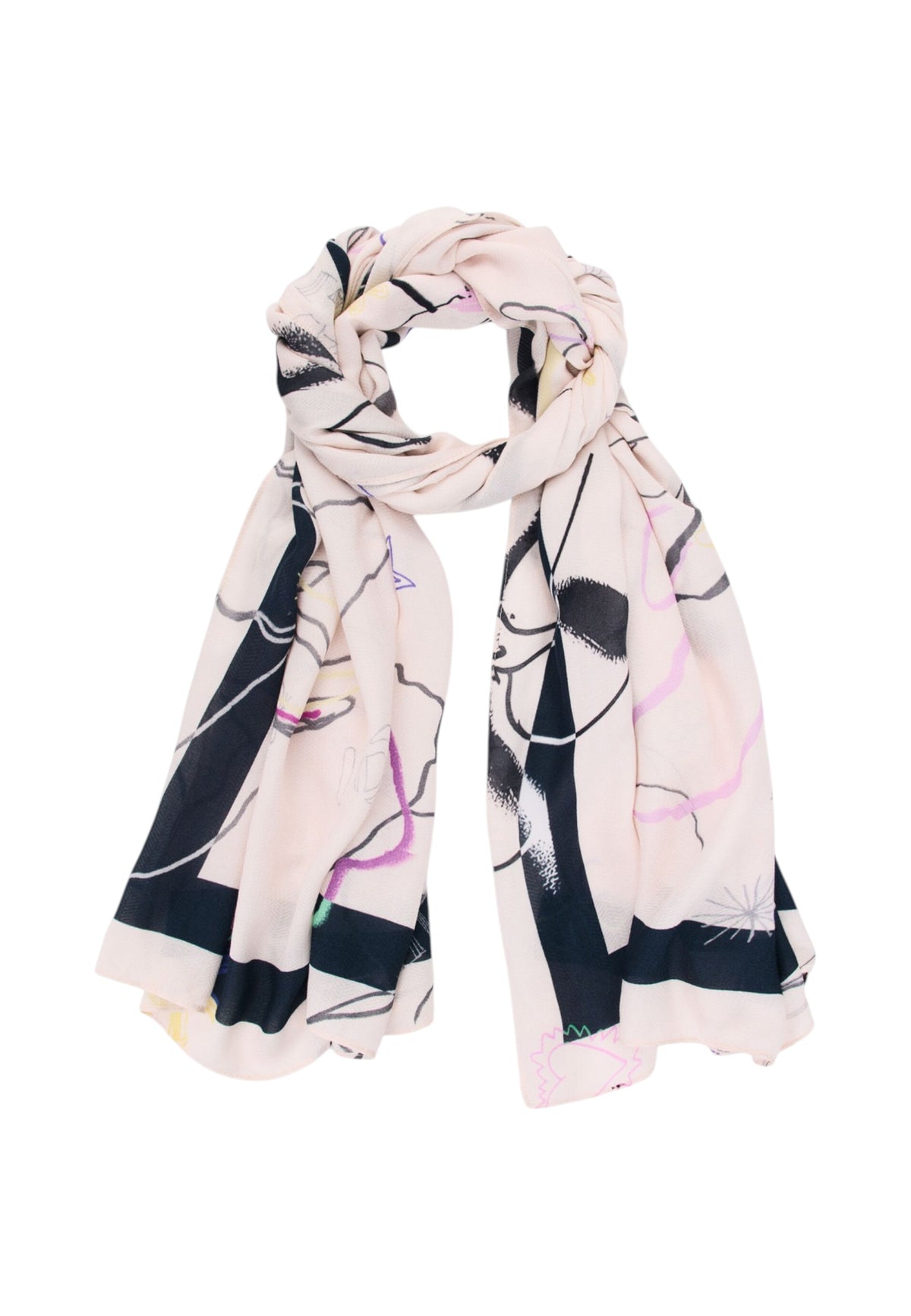 Foulard  Donna Desigual 80x185 cm, Motivo floreale, Viscosa Lenzing EcoVero Lyra 26WAWA12