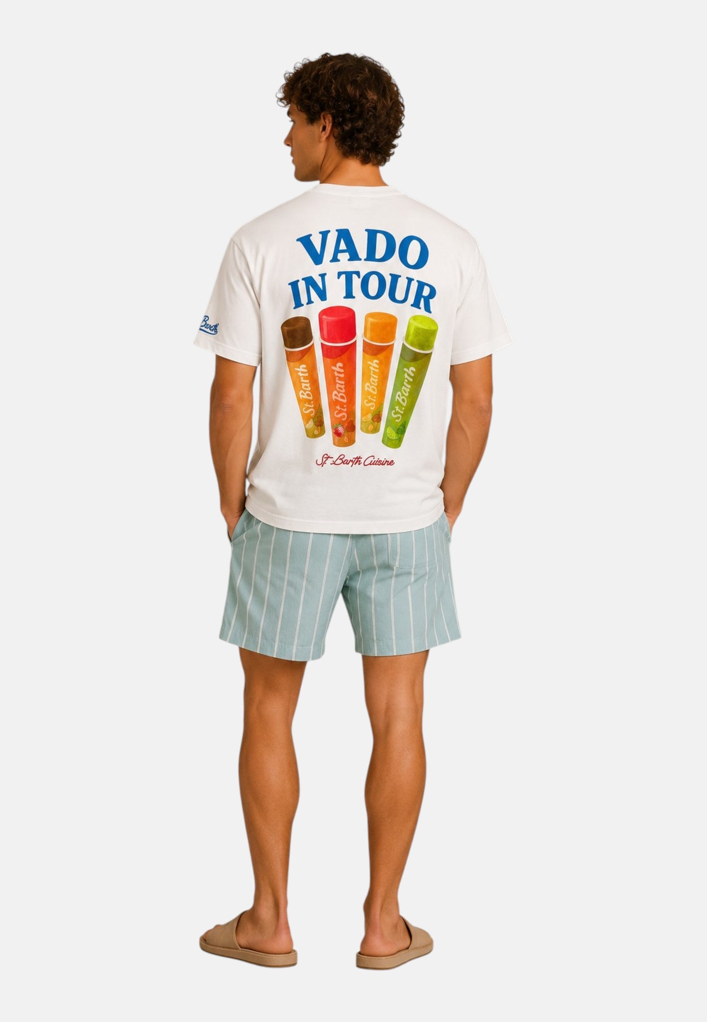 T-Shirt Manica Corta Uomo Mc2 Saint Barth Stampa/Ricamo Fronte E Retro Vado In Tour Portland PRL0002