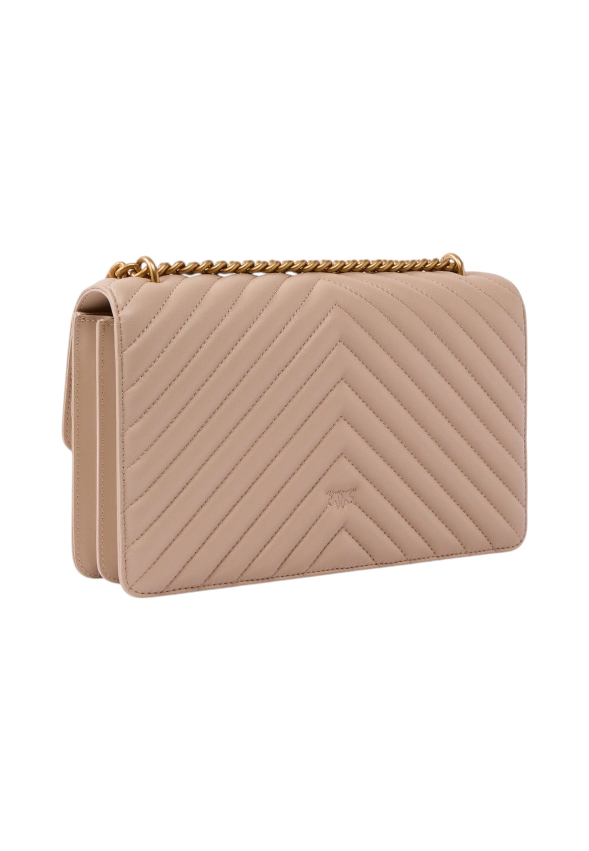 Borsa A Tracolla Donna Pinko Lavorazione Chevron, fibbia Love Birds, tracolla a catena, misure 27 x 8 x 16 cm Love One Classic Chevron 100941A0GK