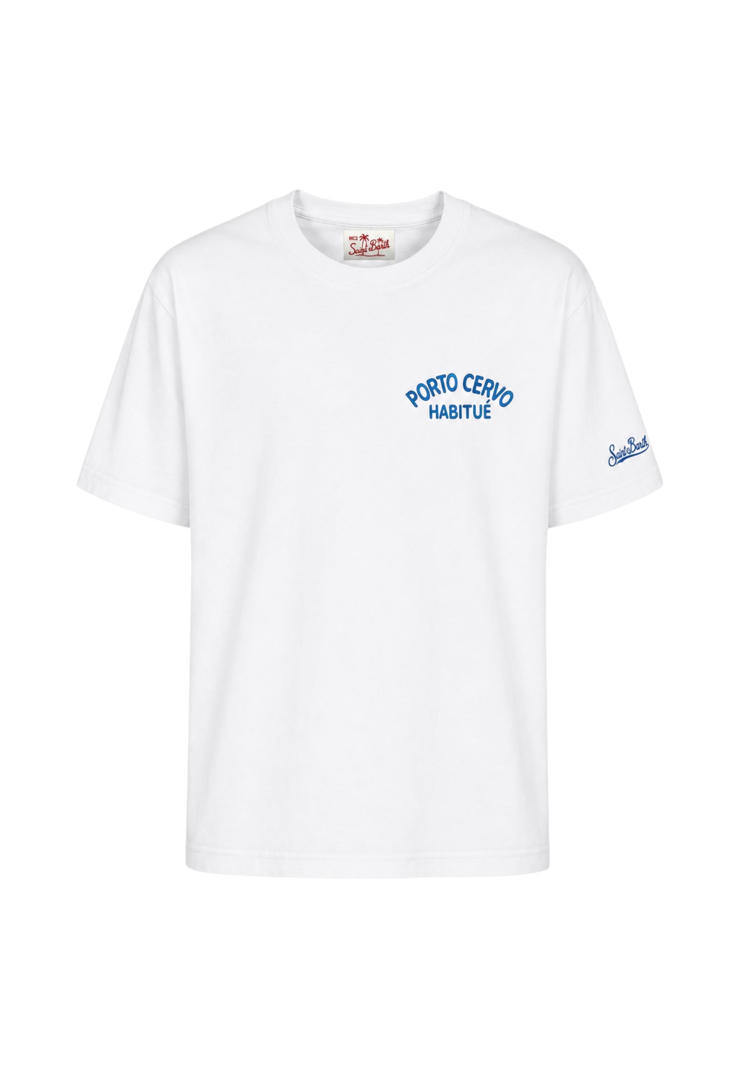 T-Shirt Manica Corta Uomo Mc2 Saint Barth Stampa/Ricamo Fronte E Retro Scrooge Porto Cervo Portland PRL0002
