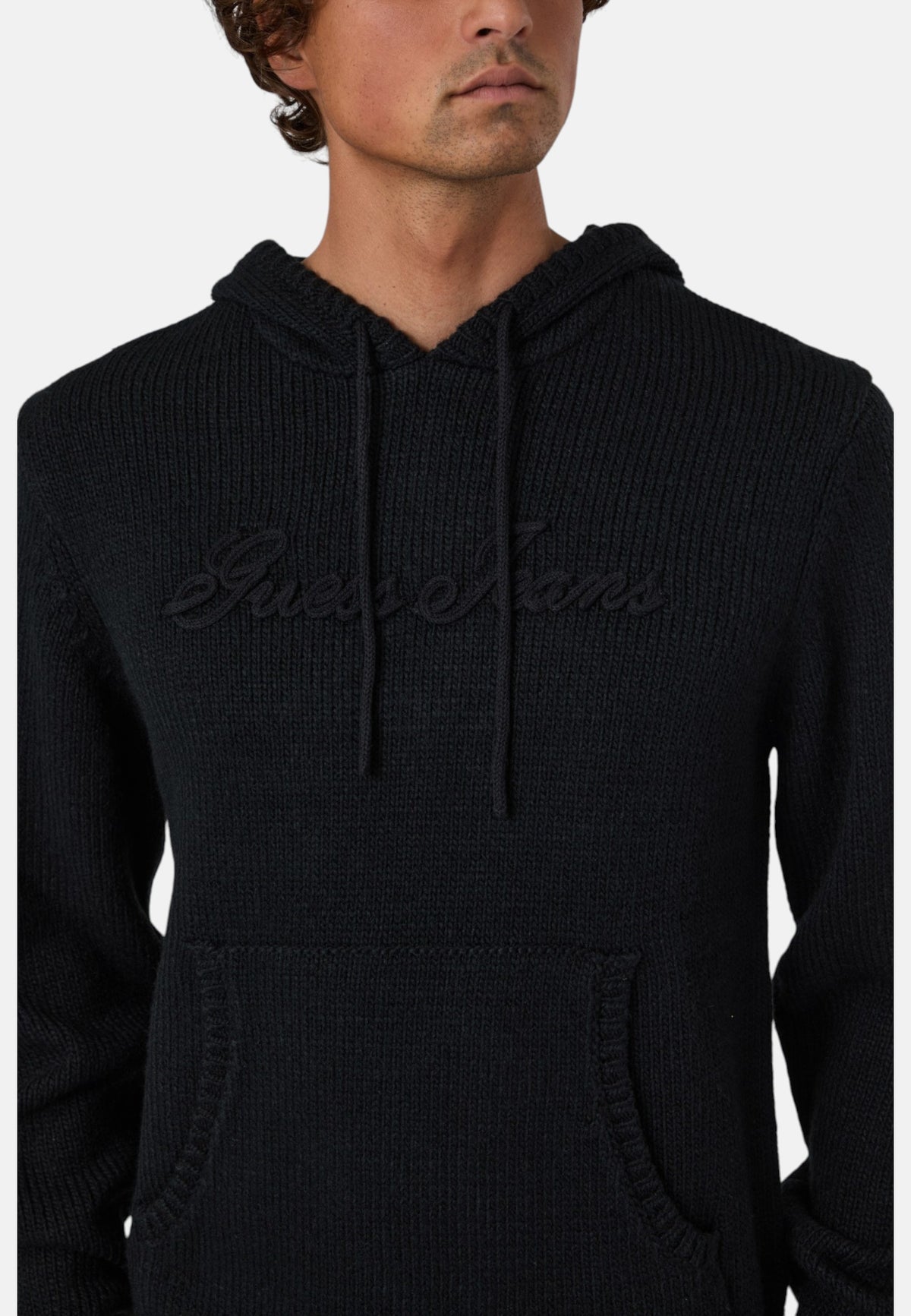 Felpa Con Cappuccio Uomo Guess Logo ricamato Gj M6BR08Z1231