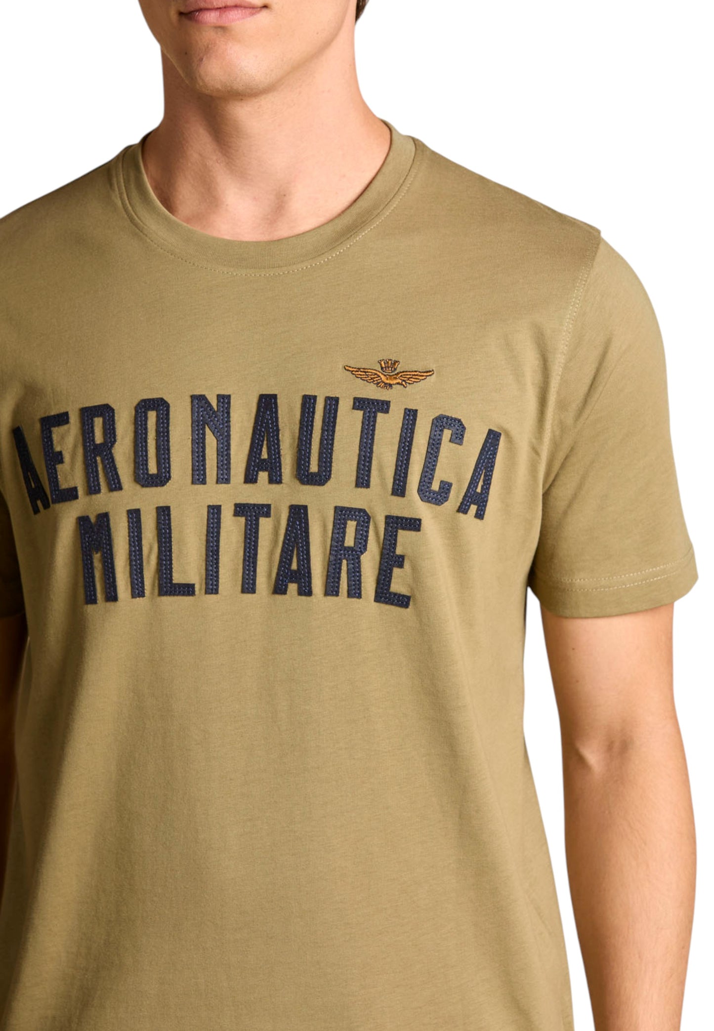 T-Shirt Manica Corta Uomo Aeronautica Militare Con Logo In Feltro  252TS2478UJ00641