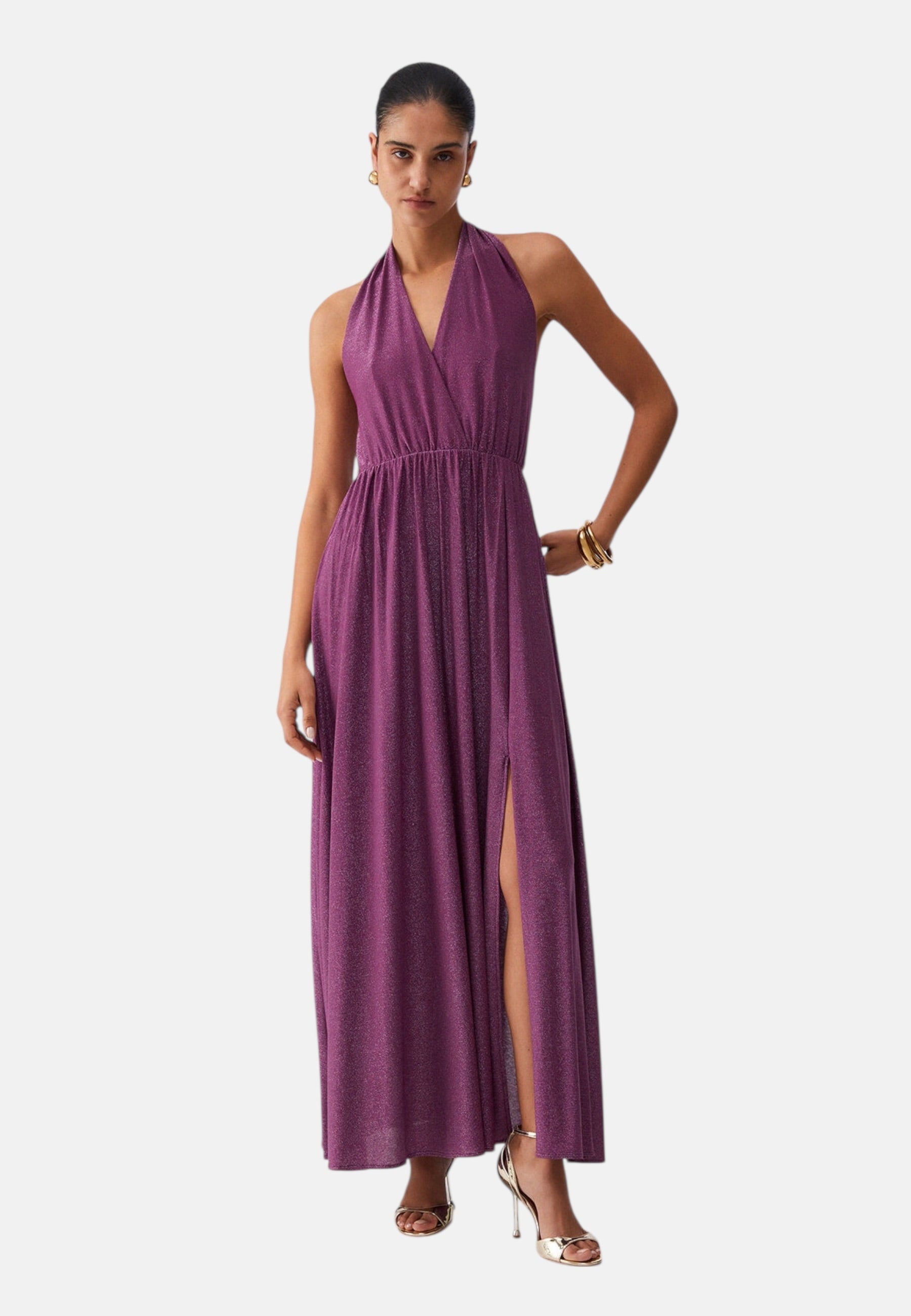 Vestito Lungo Donna Liu Jo In Lurex Con Spacco Eco Line CA6257JS006