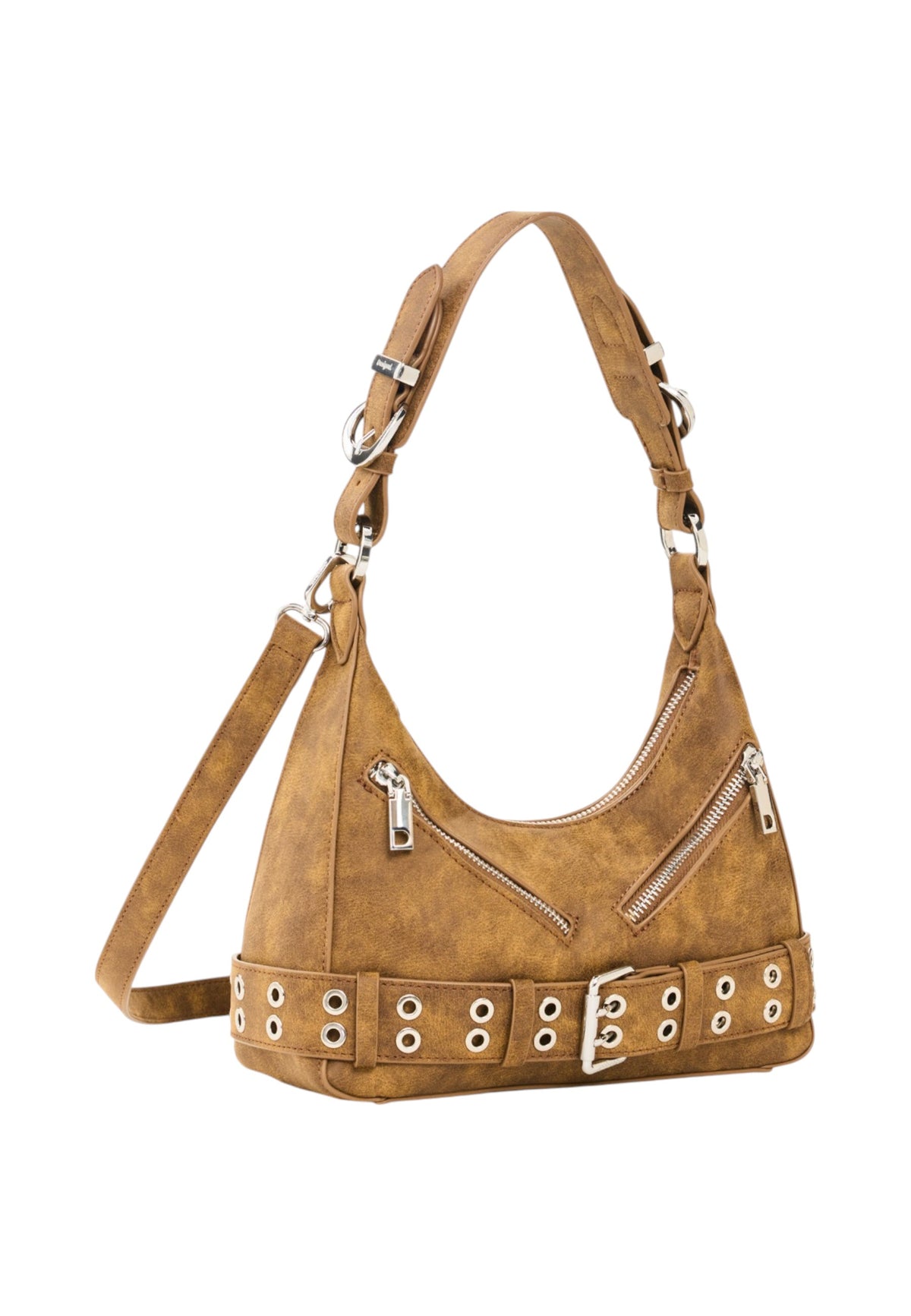 Borsa A Spalla Donna Desigual Piccolo, Effetto pelle, Con patta Valentine Camel Heaven 26WAXP68
