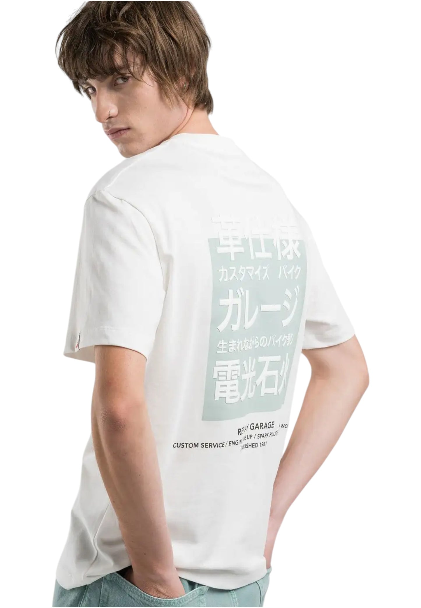T-Shirt Manica Corta Uomo Replay Relaxed Fit Con Stampa