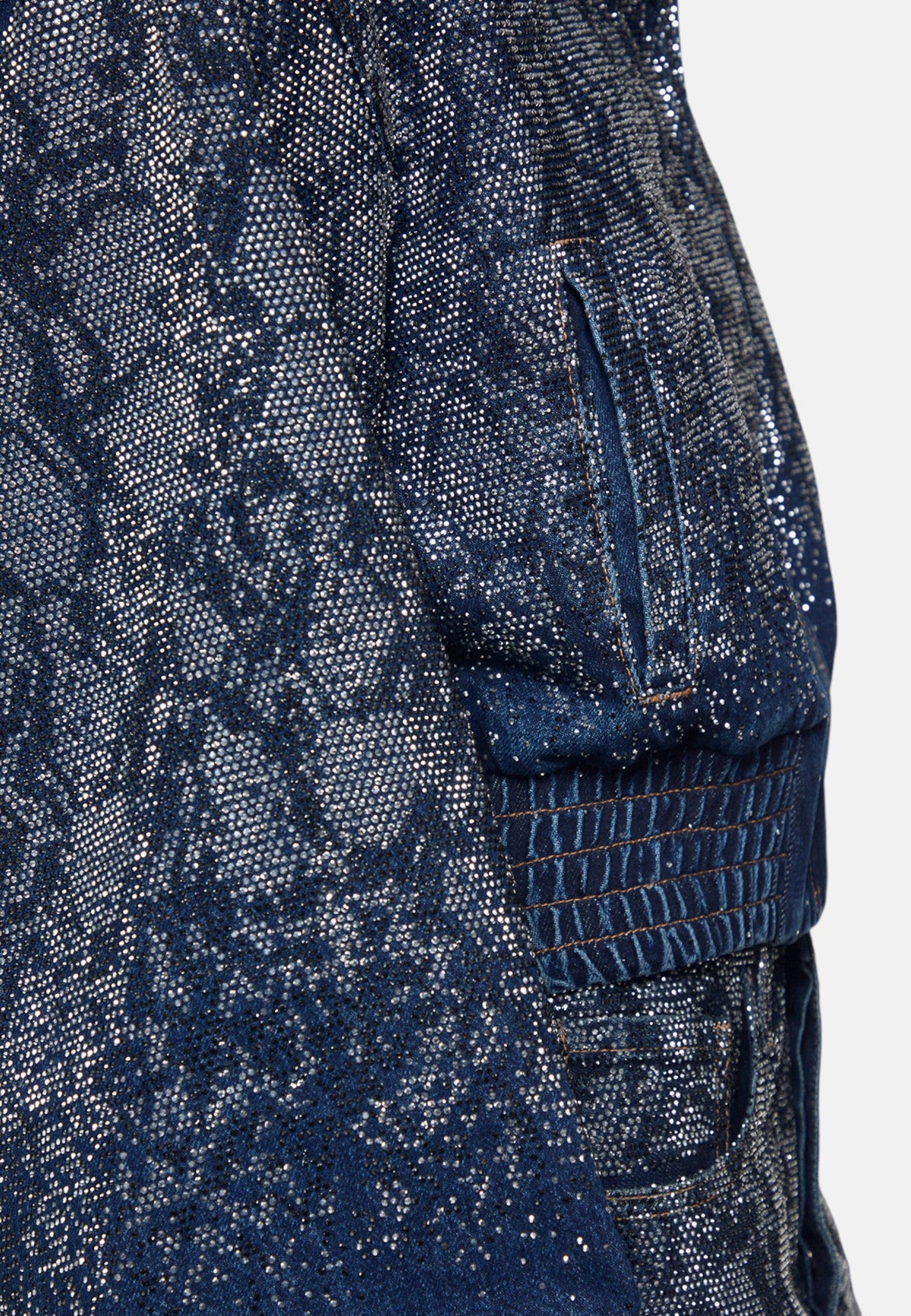 Giacca Bomber Donna Liu Jo In Denim Con Strass Sfumati  UF6521D4854