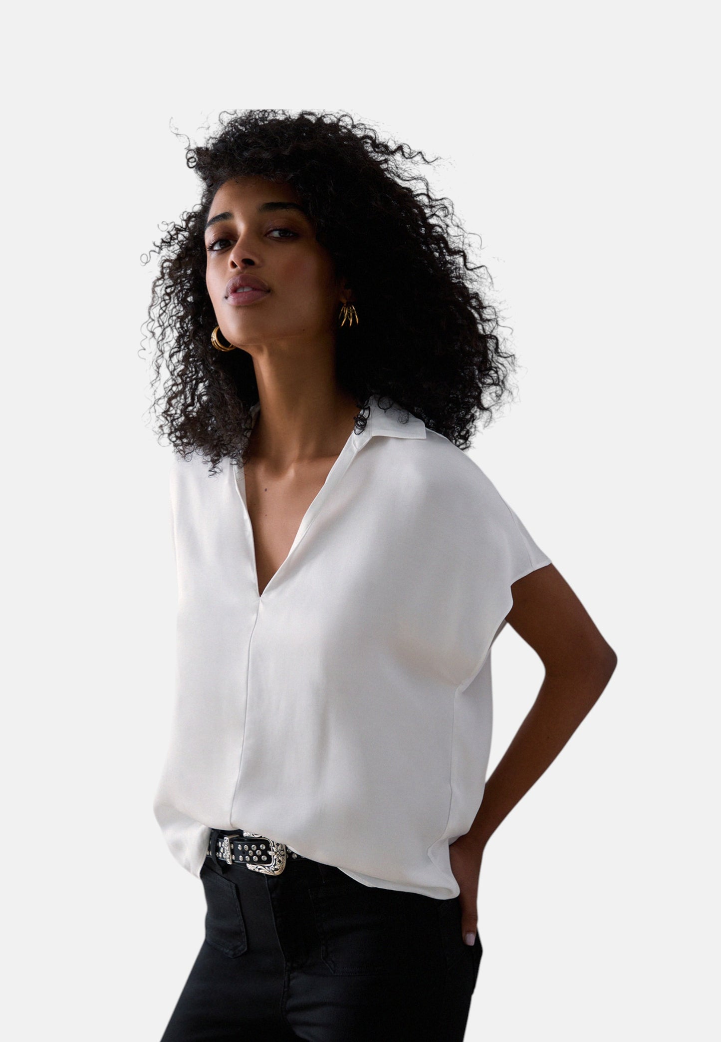 Blusa Manica Corta Donna Liu Jo Kimono In Raso  CA6288T2571