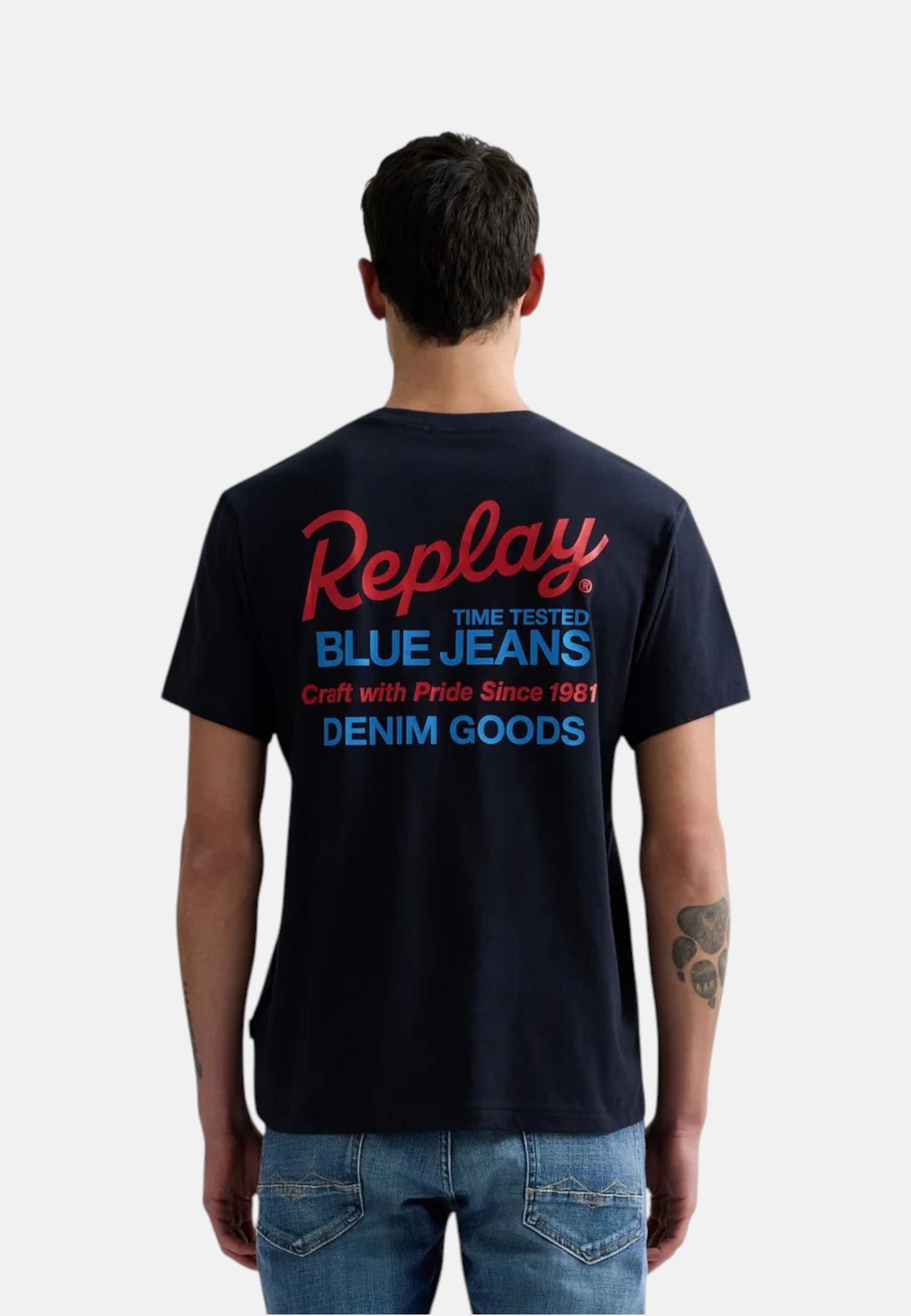 T-Shirt Manica Corta Uomo Replay Con Stampa Logata Fronte E Retro  M3349 .000.2660