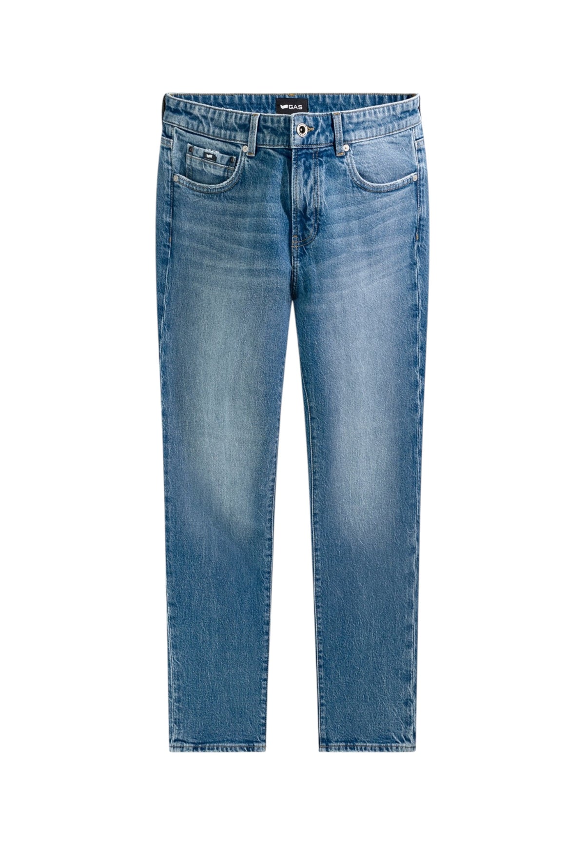 Jeans Skinny Fit Uomo Gas Stone Wash Meidum Blue Sax Zip Rev 351450031460