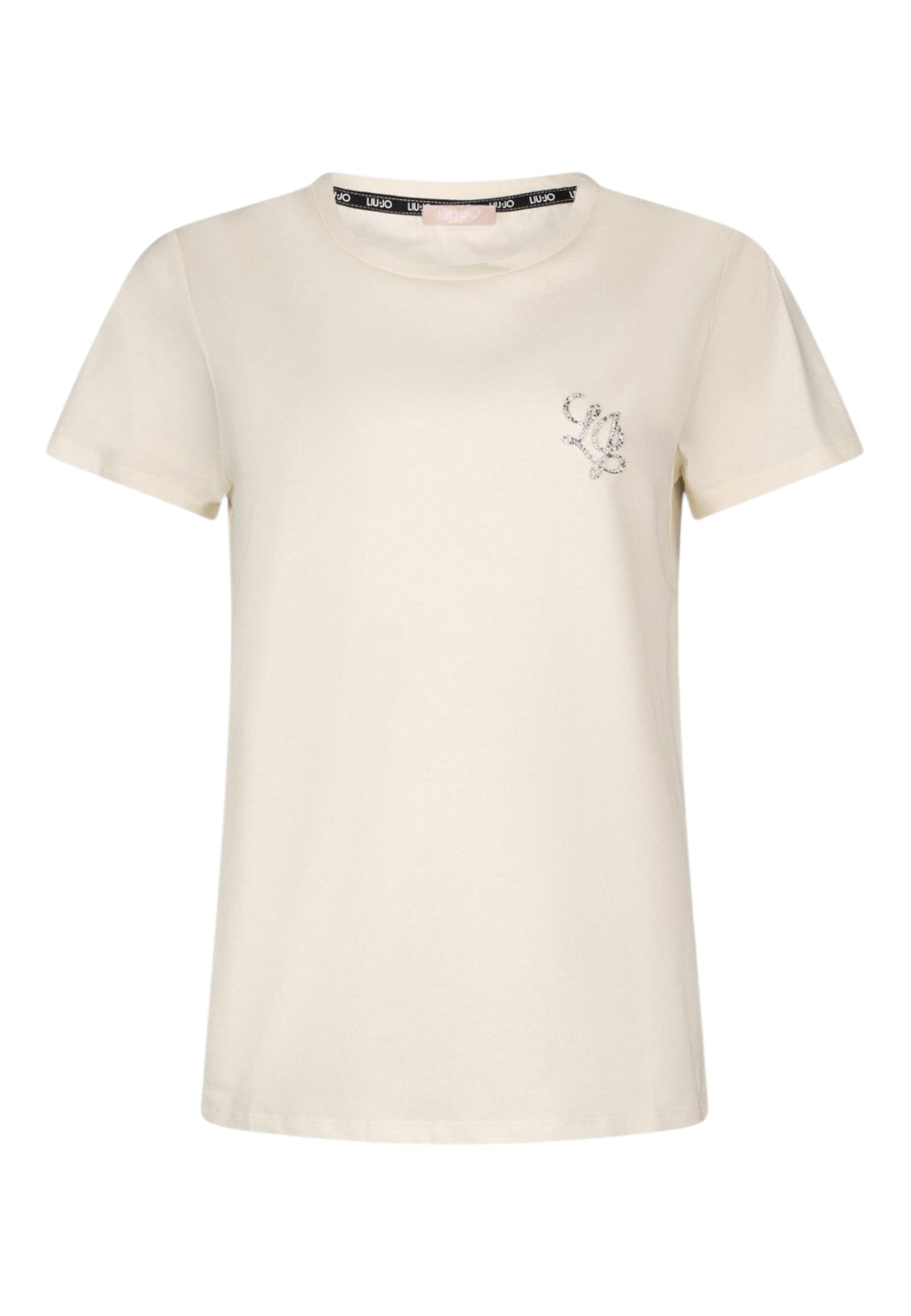 T-Shirt Manica Corta Donna Liu Jo LJ Strass Eco Line TA6056JS923