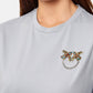 T-Shirt Manica Corta Donna Pinko Con Logo Love Birds Ricamo Strepitoso 105526A33F