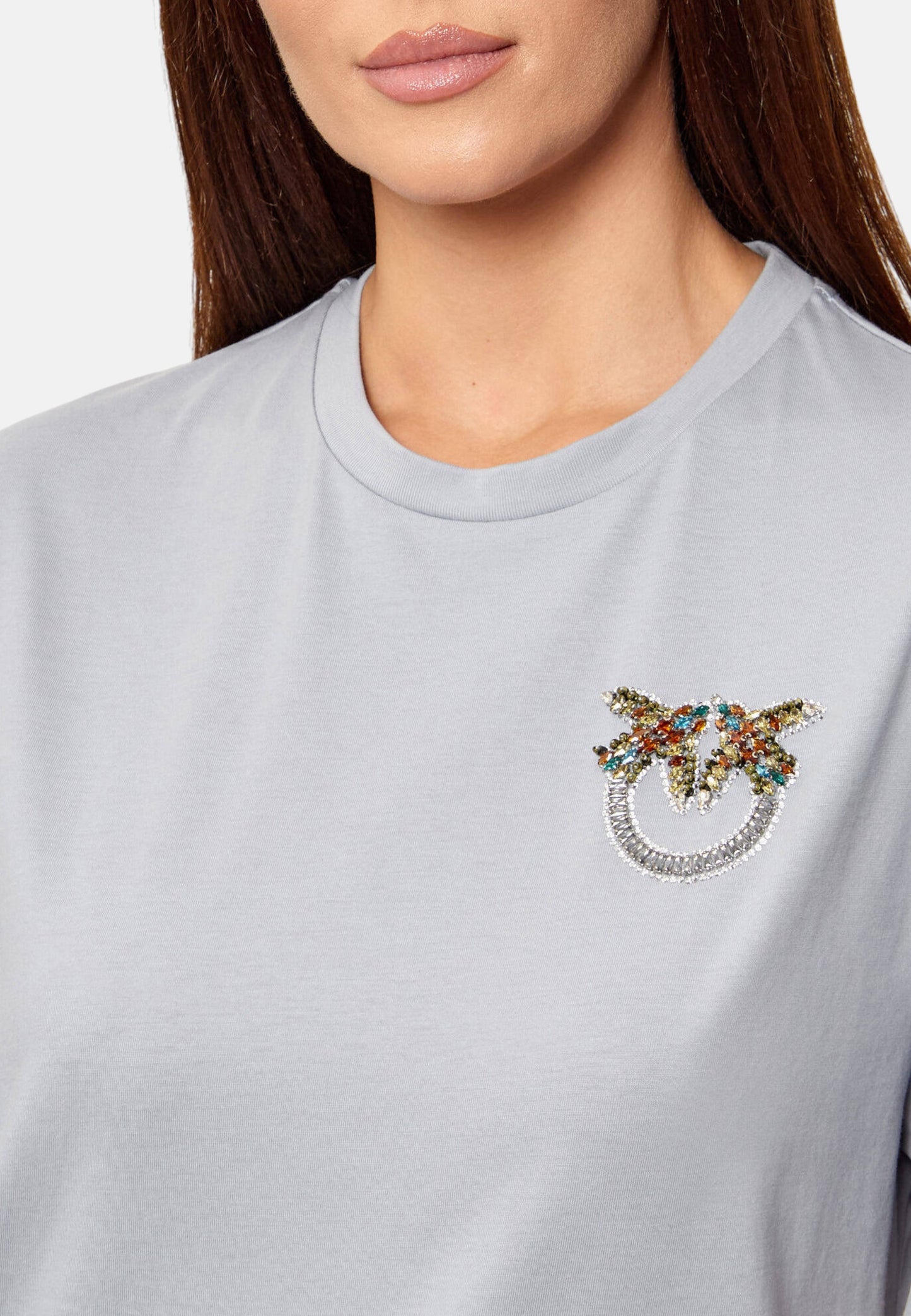 T-Shirt Manica Corta Donna Pinko Con Logo Love Birds Ricamo Strepitoso 105526A33F
