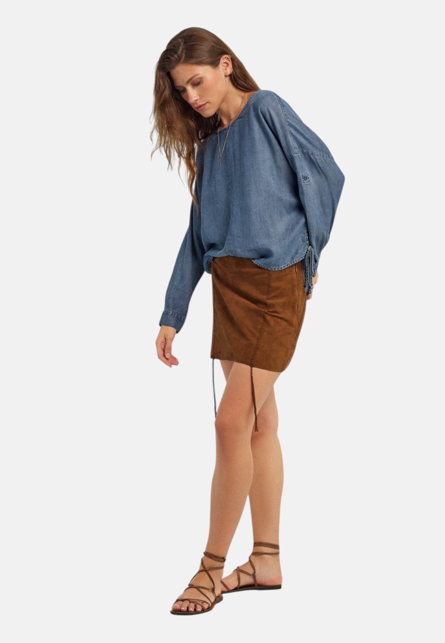 Blusa Manica lunga Donna Gas In Denim Comforf Fit Lace Shirt 125389020163