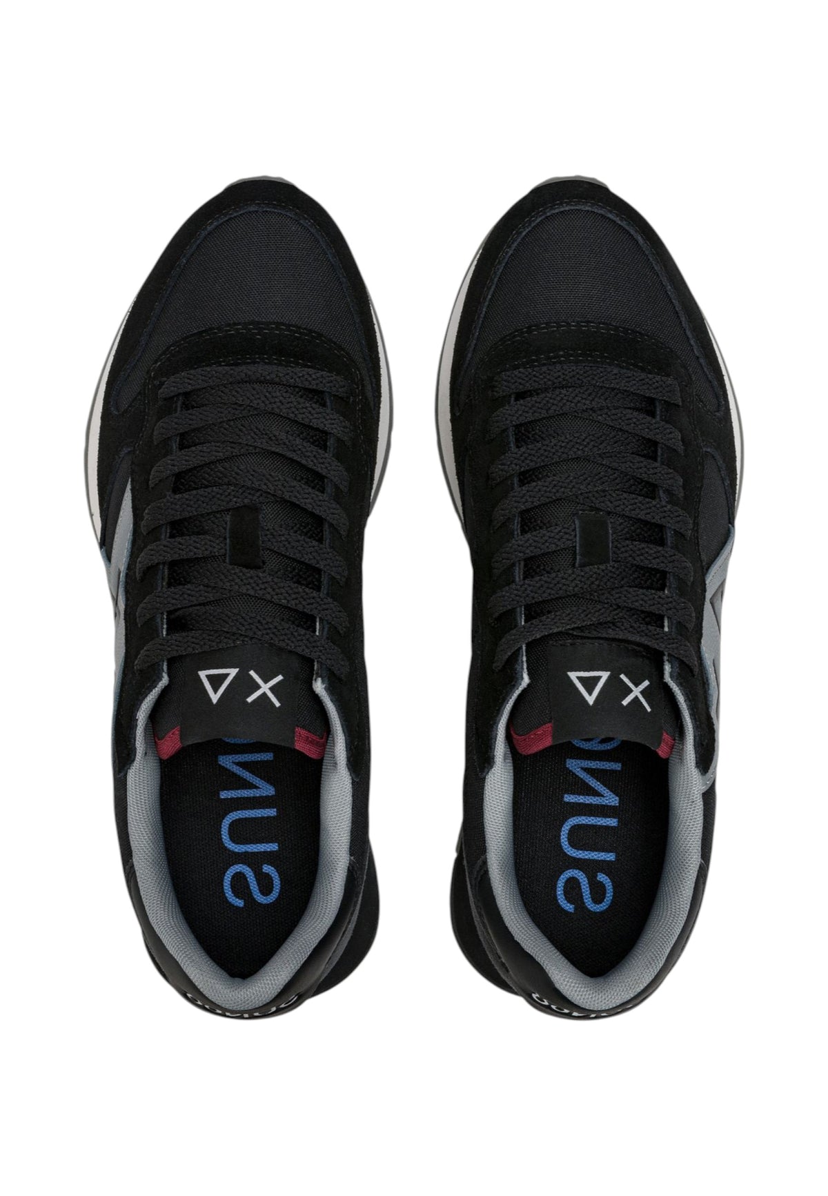 Sneakers Basse Uomo Sun68 Stile Running, Nylon E Suede, Maxi Logo Ricamato, Dettagli A Contrasto Jaki 2.0 Solid Z46121