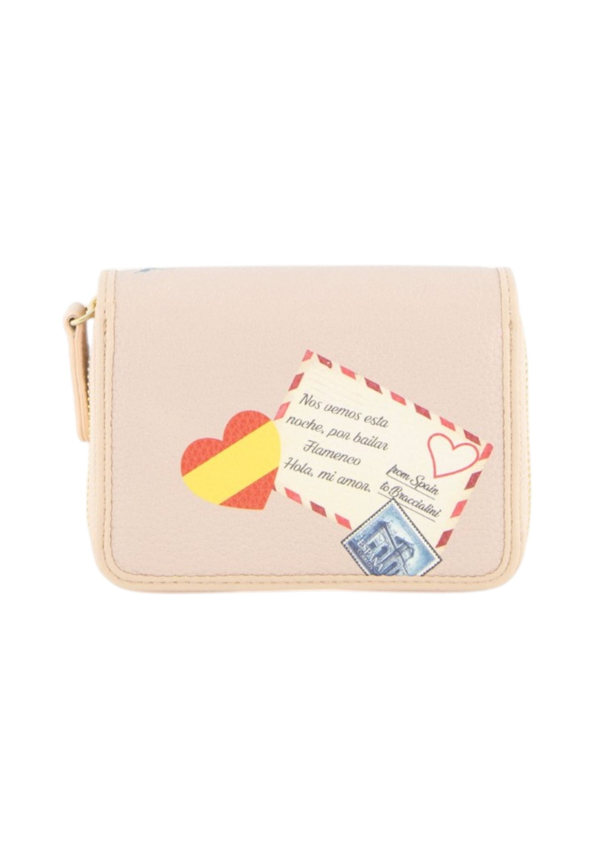 Portafoglio Con Zip Donna Braccialini Piccolo, Chiusura con zip, Stampa Cartoline dedicata a Madrid, Dimensioni: 14 x 3.5 x 10 Cm Cartoline Madrid B19172CA