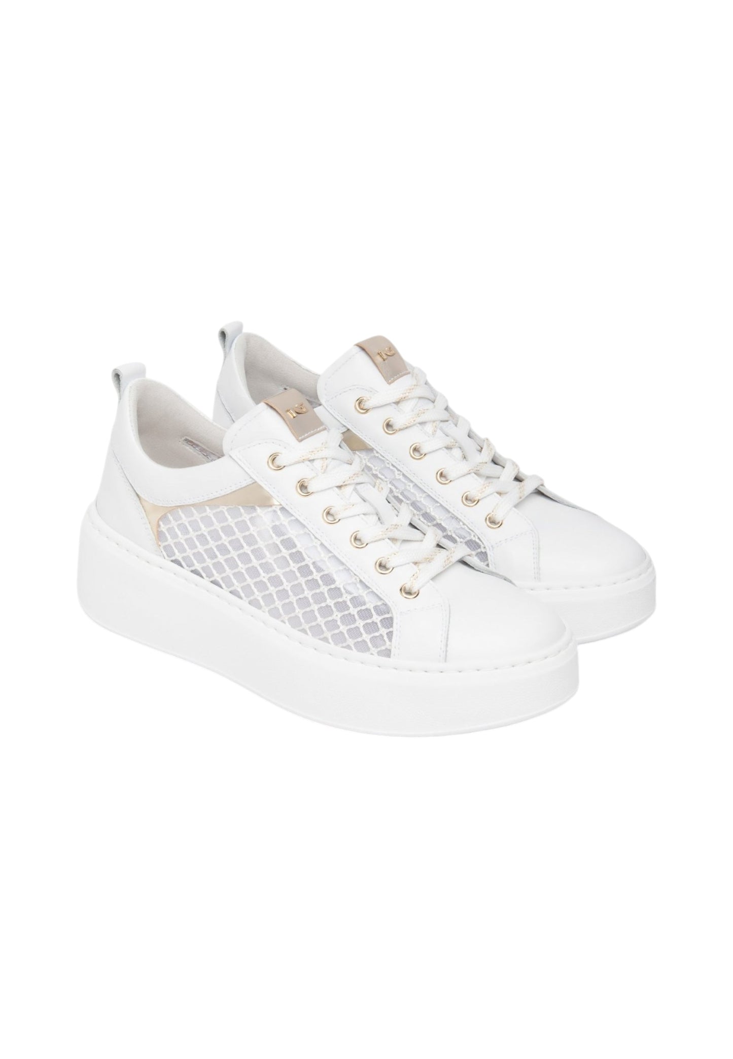 Sneakers Basse Donna Nero Giardini In Nappa Con Inserti Laterali Traforati Trasparenti  E615292D