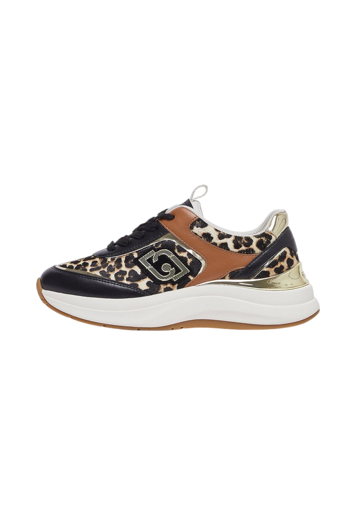 Sneakers Basse Donna Liu Jo In Pelle Con Inserti Animalier E Platform Stardust 01 BF6029TX549