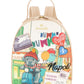 Zaino  Donna Braccialini Zaino compatto, Singolo con tracolle regolabili, Chiusura con zip, Due tasche interne, una con zip e una aperta, Stampa Cartoline dedicata a Napoli, Dimensioni: 25 x 11 x 29 Cm Cartoline Napoli B19166YY