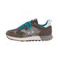 Sneakers Basse Uomo Sun68 Stile Running, Nylon E Suede, Maxi Logo, Outdoor Jaki Outdoor Z46124