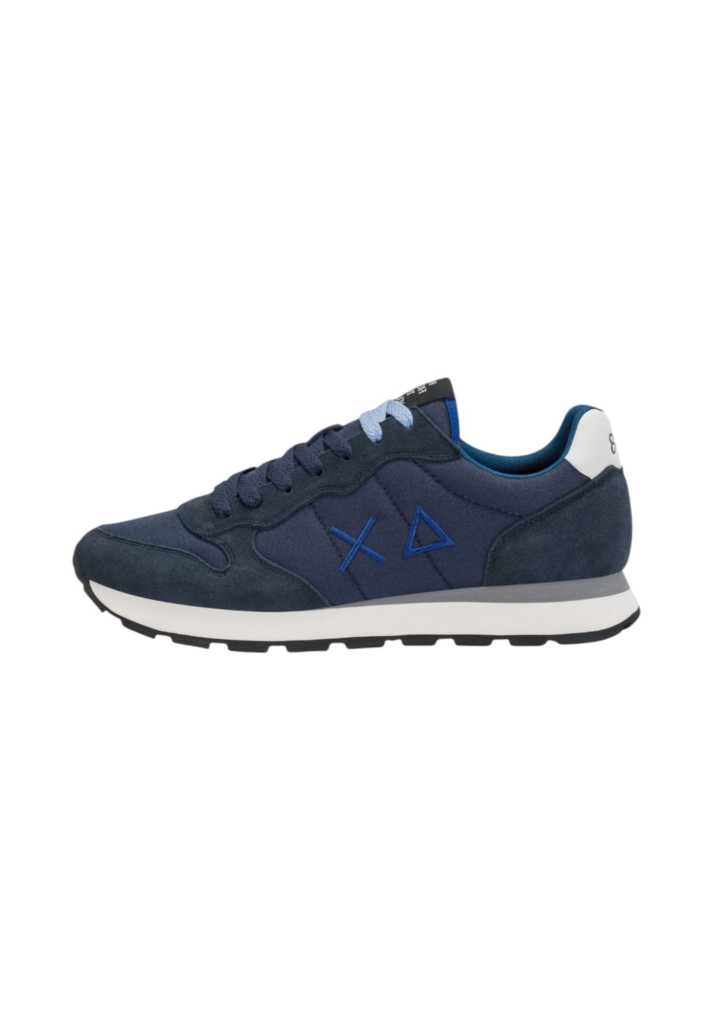 Sneakers Basse Uomo Sun68 Stile Running, Logo Ricamato, Nylon E Suede Tom Solid Z46101