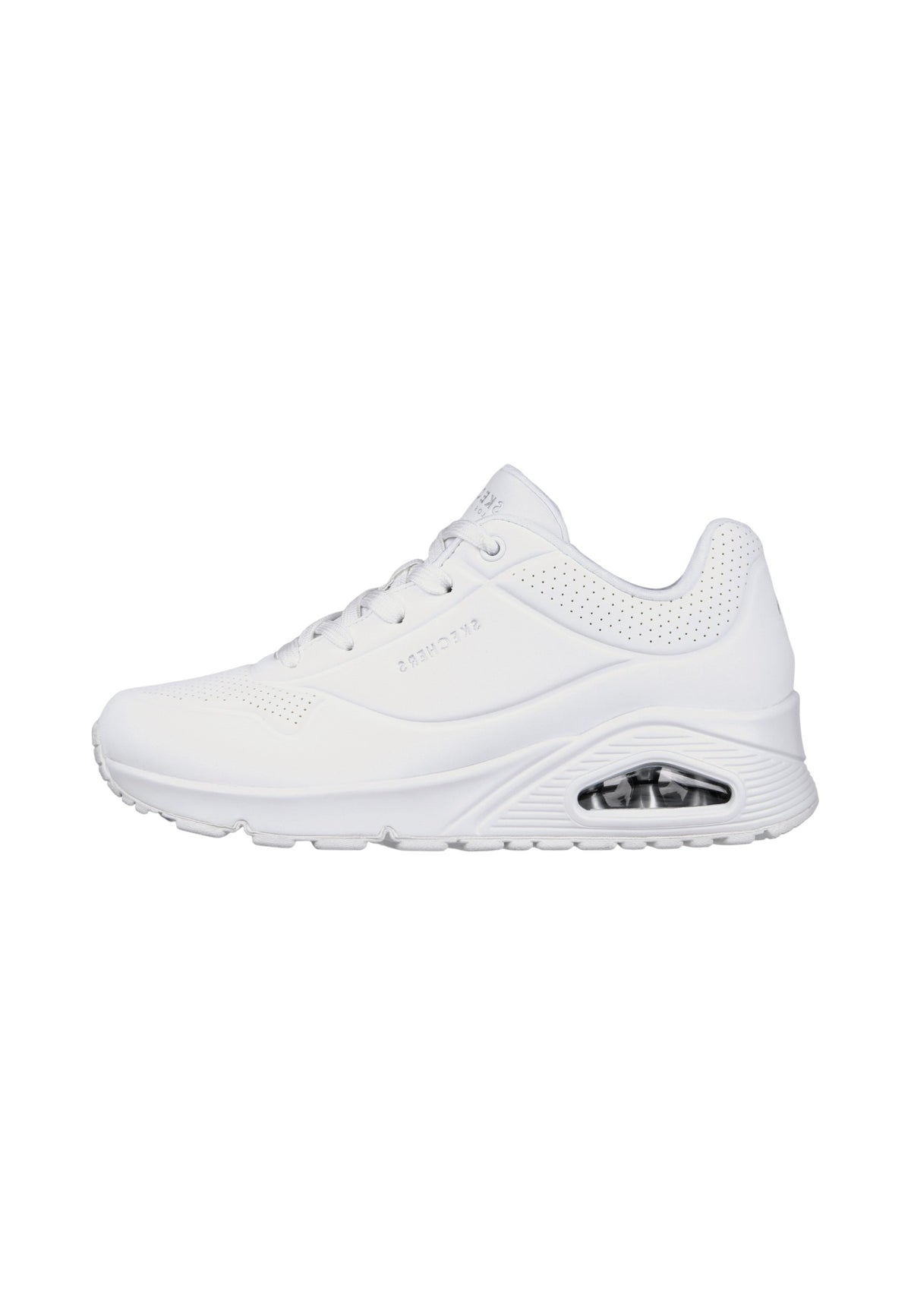 Sneakers Basse Donna Skechers Air-Cooled Memory Foam, Skech-Air, Intersuola ammortizzata ad aria, Zeppa nascosta, Tomaia traforata, Durabuck, Chiusura con lacci Uno - Stand On Air 73690