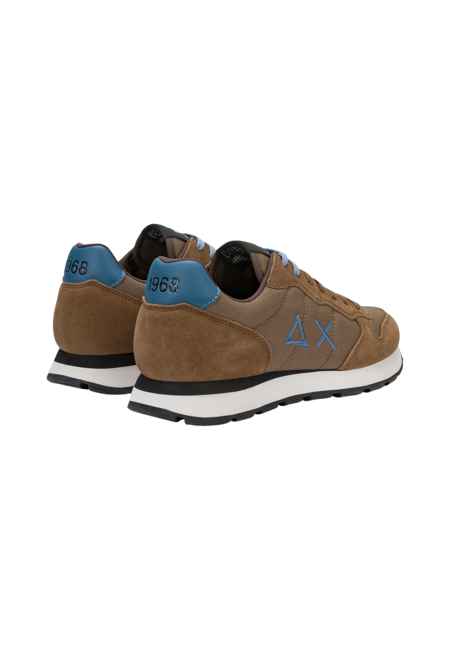 Sneakers Basse Uomo Sun68 Stile Running, Logo Ricamato, Nylon E Suede Tom Solid Z46101