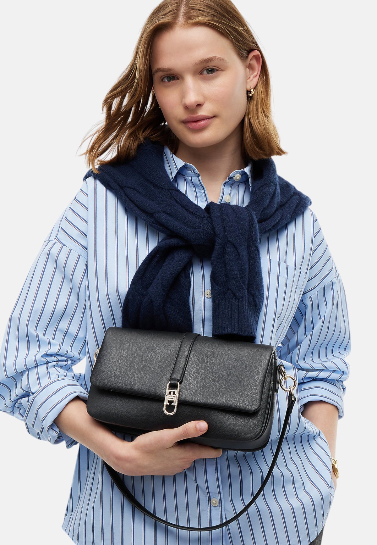 Borsa A Spalla Donna Tommy Hilfiger Conv Flap Crossover Th Libre AW0AW19195