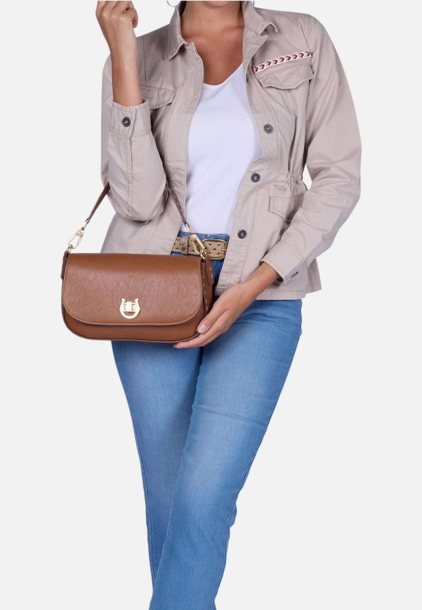 Borsa A Tracolla Donna U.S. Polo Assn. Con Patta Middleton BIU0M8871WVP