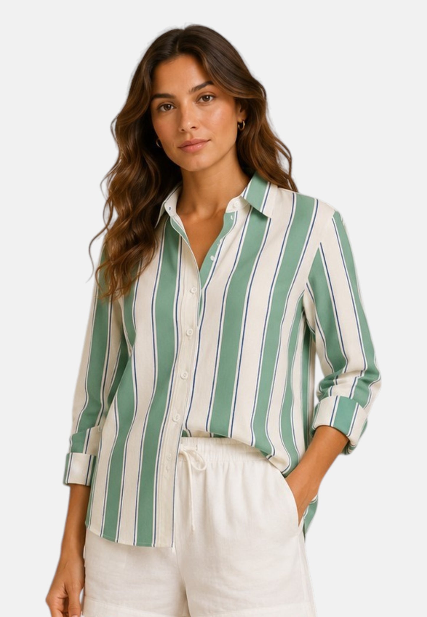 Camicia Manica lunga Donna Mc2 Saint Barth Beach Stripes Brigitte BRIG001