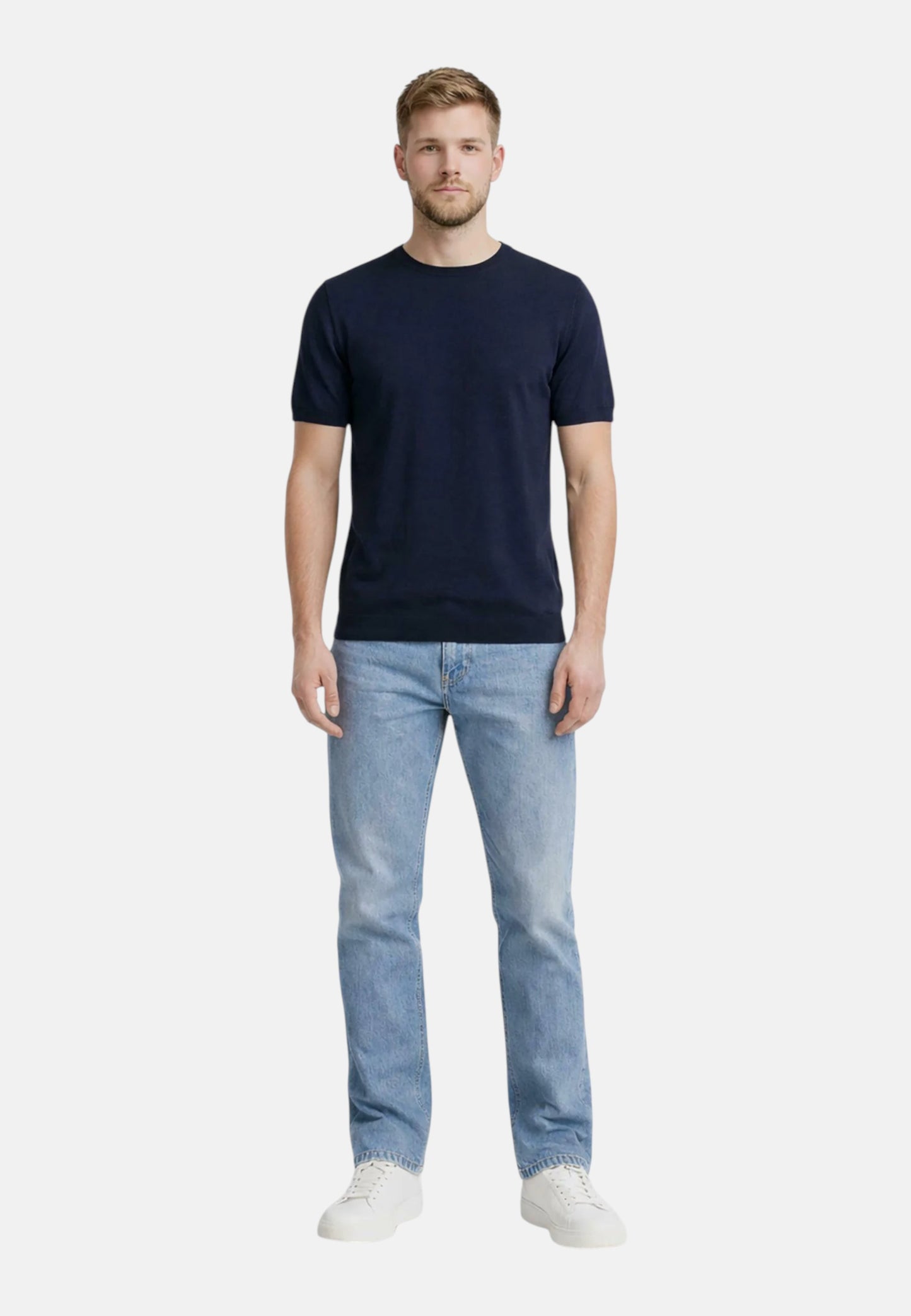 Maglia A Girocollo Uomo Liu Jo Manica Corta In Cotone E Seta  QXX067MA19R