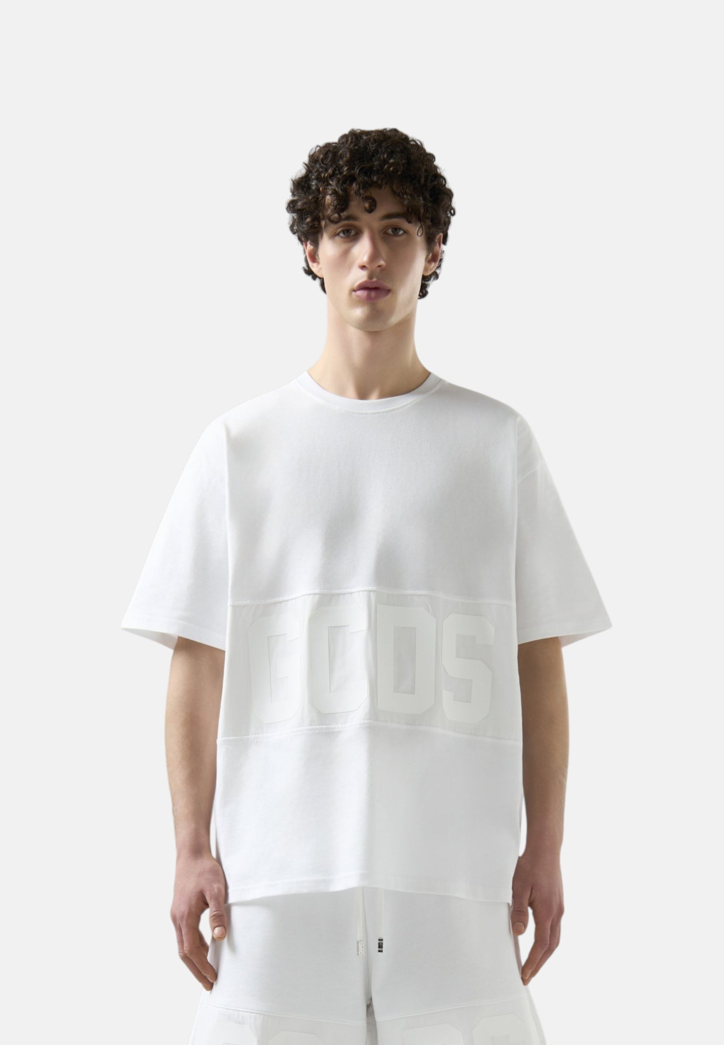 T-Shirt Manica Corta Uomo Gcds Oversize Fit Band Logo Tonal Loose Z0MLQC109J101