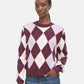Maglione A Girocollo Donna Guess Motivo argyle Gracie W6BR48Z1447