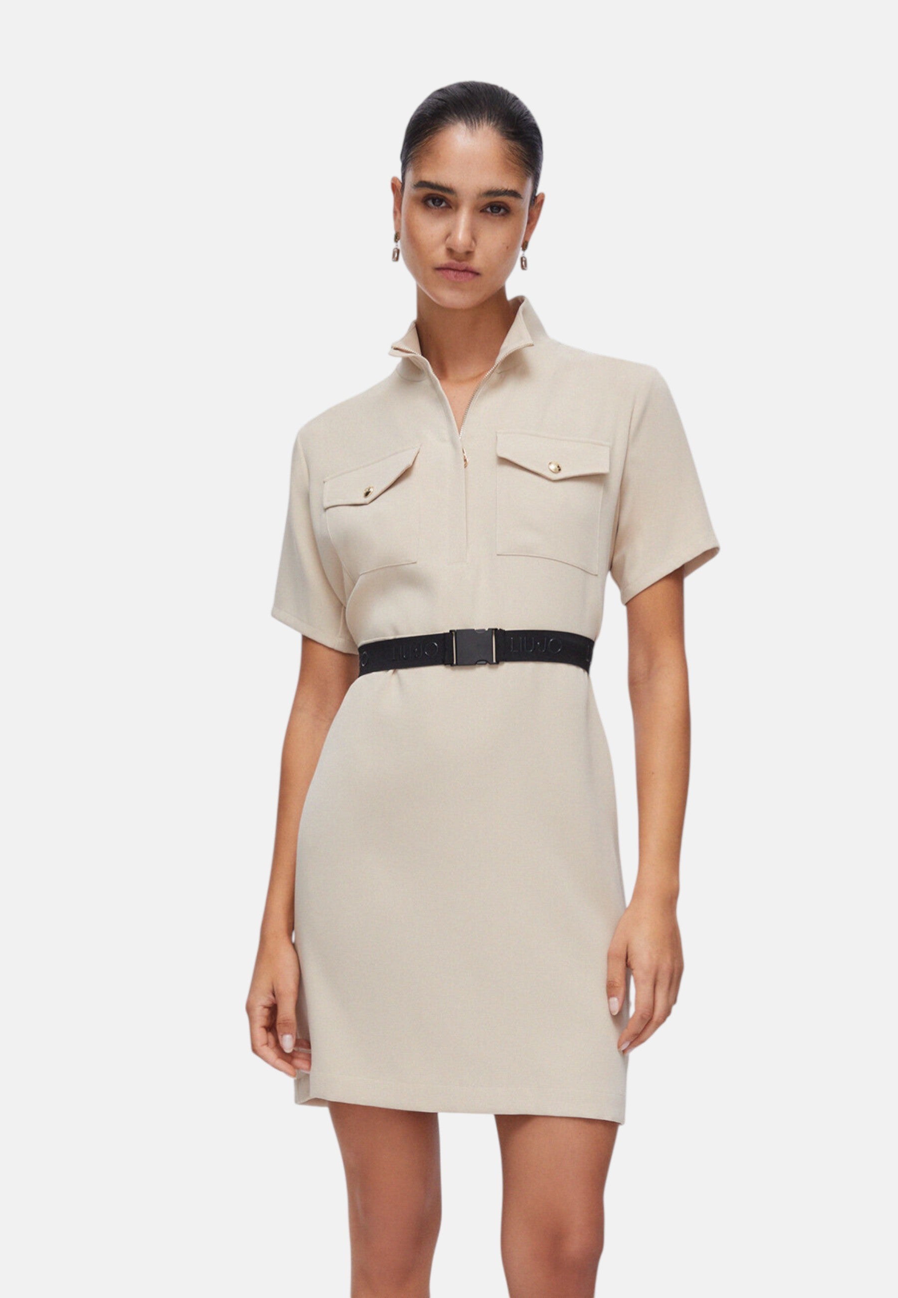 Vestito Corto Donna Liu Jo Tessuto Navetta Tinta Unita Eco Line TA6020TS923