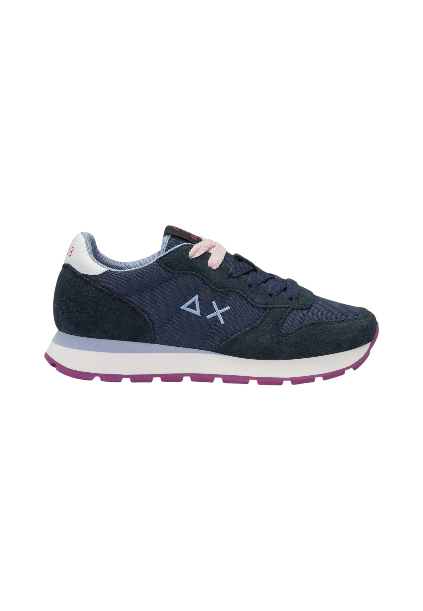 Sneakers Basse Donna Sun68 Stile Running, Nylon E Suede, Logo Ricamato Ally Solid Z46201