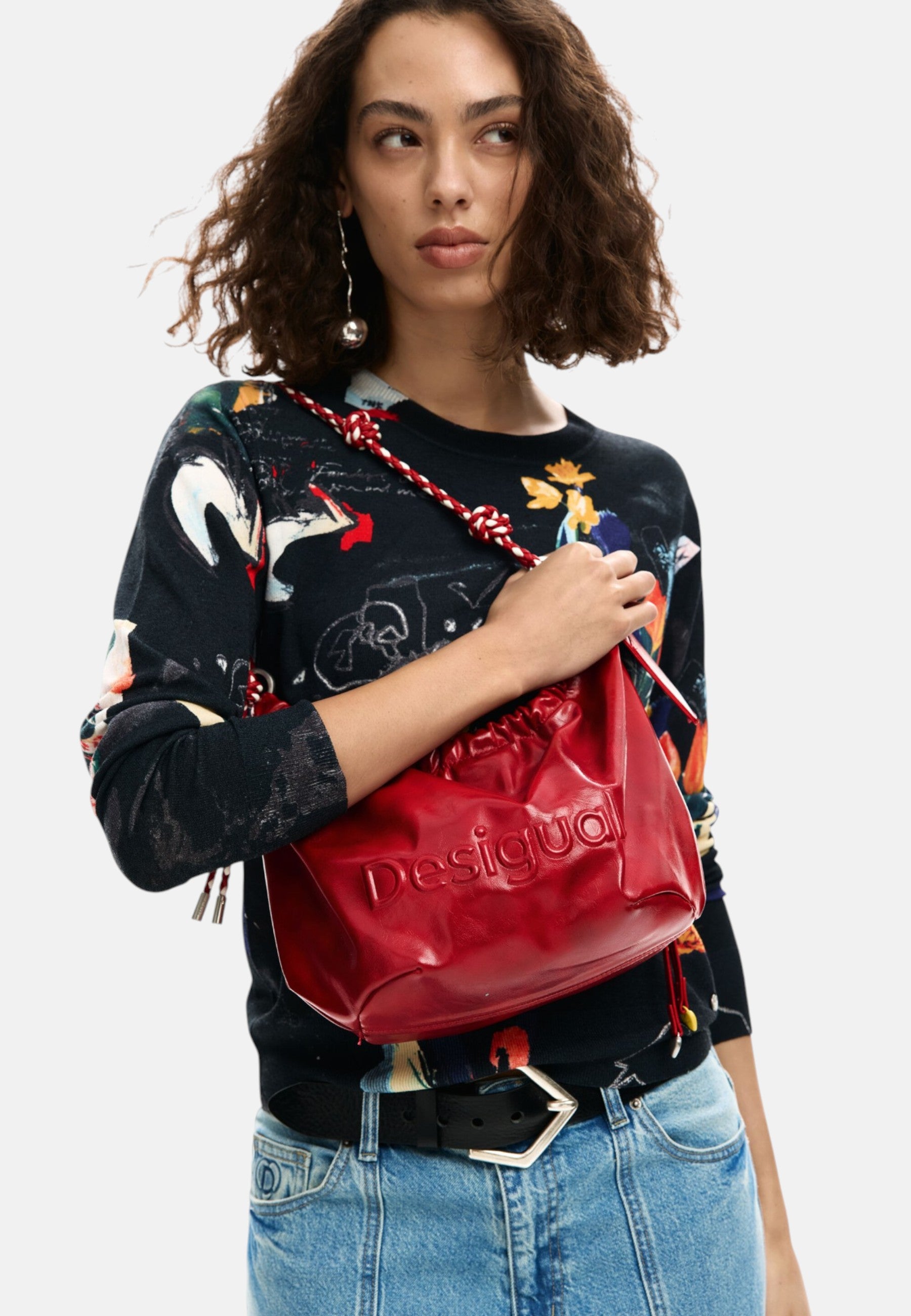 Borsa A Spalla Donna Desigual  Bag Half Logo Waverly Red 26SAXP28