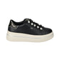 Sneakers Basse Donna Valleverde chiusura con lacci, applicazioni perlate, inserto animalier sul tallone, suola a contrasto  V35453A
