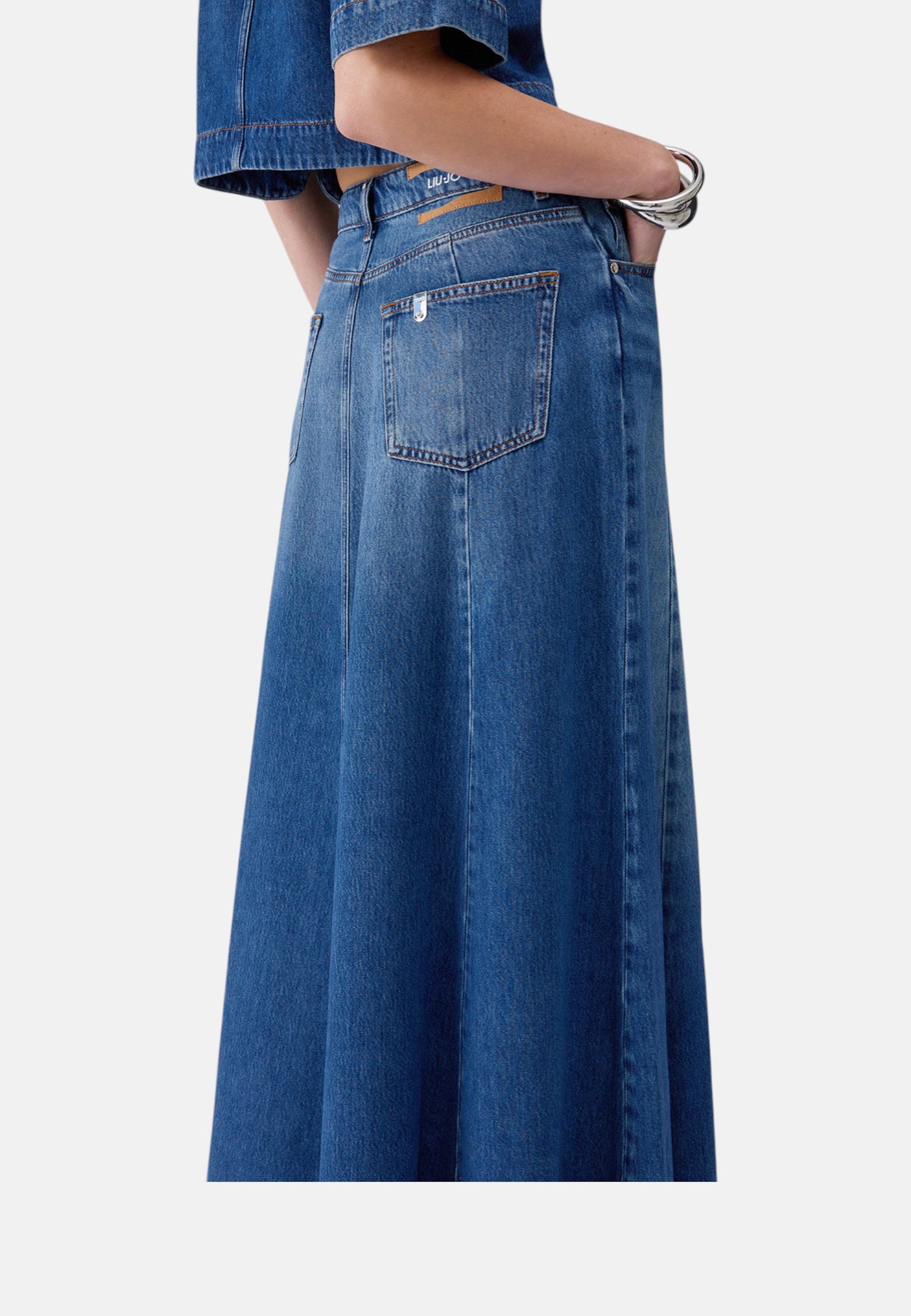 Gonna Lunga Donna Liu Jo In Denim Fluido  UA6171D0319