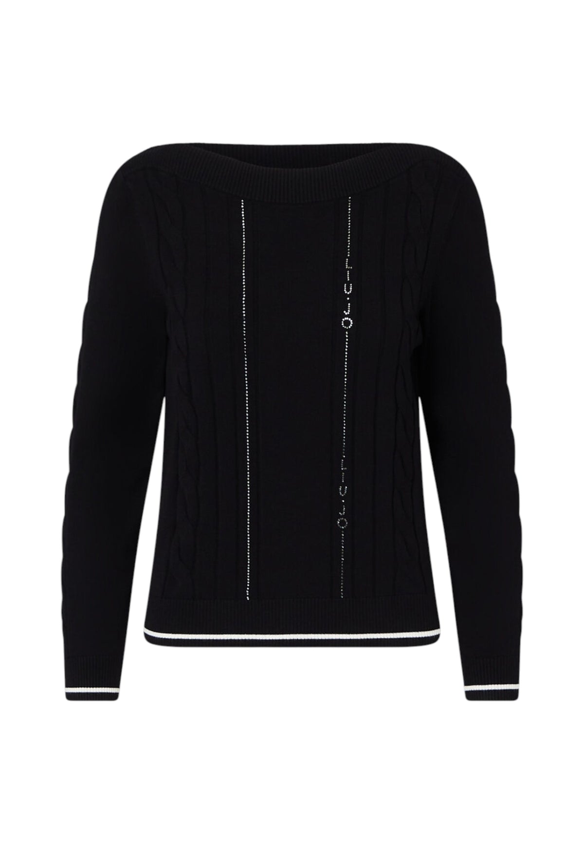 Maglia Scollo A Barca Donna Liu Jo Con Trecce E Strass  TF6189MS63L