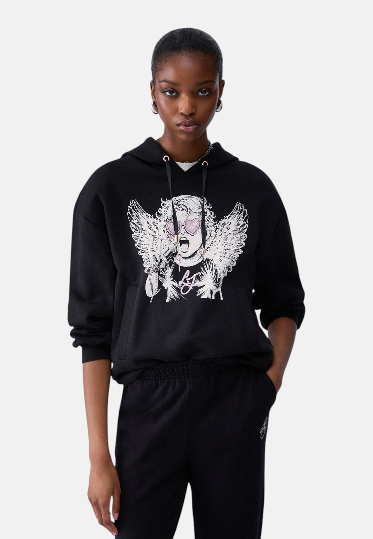 Felpa Con Cappuccio Donna Liu Jo Rock Angel  TF6275F0333