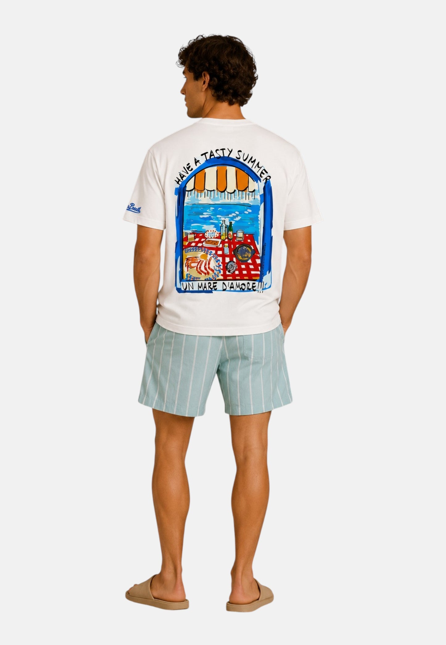 T-Shirt Manica Corta Uomo Mc2 Saint Barth Stampa/Ricamo Fronte E Retro Tasty Summer Portland PRL0002