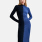 Vestito Lungo Donna Desigual Bicolore, Fit slim, Manica lunga, Collo alto, Viscosa Lenzing EcoVero Colduo 26WWVF04